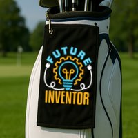 Future Inventor Inventing Innovator Creator Lightbulb Meaningful Gift Golf Towel
