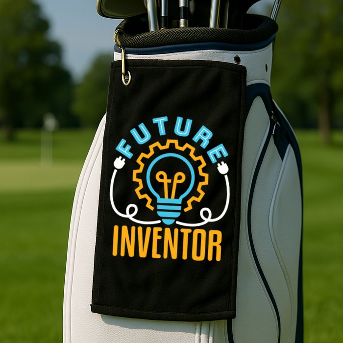 Future Inventor Inventing Innovator Creator Lightbulb Meaningful Gift Golf Towel