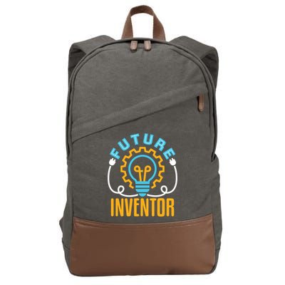 Future Inventor Inventing Innovator Creator Lightbulb Meaningful Gift Cotton Canvas Backpack