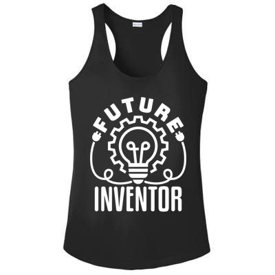 Future Inventor Inventing Innovator Creator Lightbulb Great Gift Ladies PosiCharge Competitor Racerback Tank