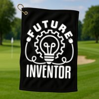 Future Inventor Inventing Innovator Creator Lightbulb Great Gift Golf Towel