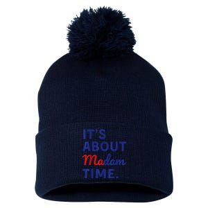 Funny ItS Is About Madam Time Pom Pom 12in Knit Beanie