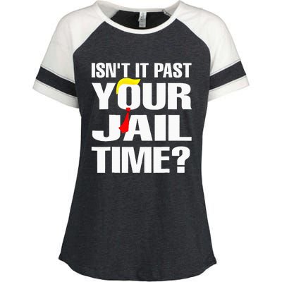 Funny Isnt It Past Your Jail Time Enza Ladies Jersey Colorblock Tee