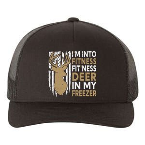 Funny I'm Into Fitness Fit'Ness Deer In My Freezer Deer Yupoong Adult 5-Panel Trucker Hat