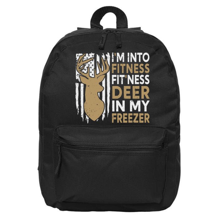 Funny I'm Into Fitness Fit'Ness Deer In My Freezer Deer 16 in Basic Backpack