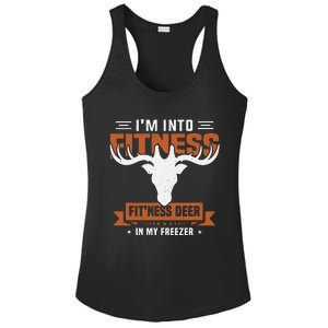 Funny I'm Into Fitness Fit'Ness Deer In My Freezer Deer  Ladies PosiCharge Competitor Racerback Tank