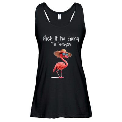 Flock It IM Going To Vegas Saying Funny Vacation Flamingo Ladies Essential Flowy Tank
