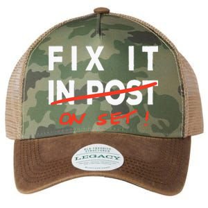 Fix It In Post Fix It On Set Funny Film Tv Crew Editor Vfx Legacy Tie Dye Trucker Hat