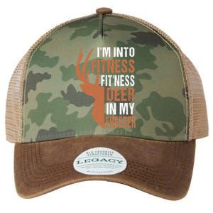 Funny IM Into Fitness FitNess Deer In My Freezer Legacy Tie Dye Trucker Hat