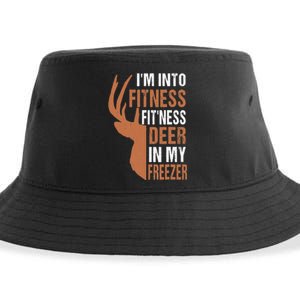 Funny IM Into Fitness FitNess Deer In My Freezer Sustainable Bucket Hat