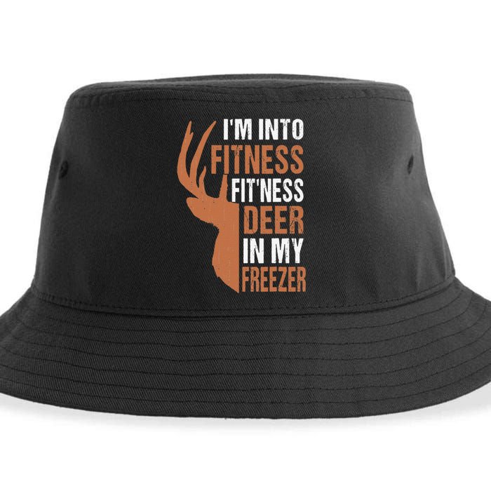 Funny IM Into Fitness FitNess Deer In My Freezer Sustainable Bucket Hat