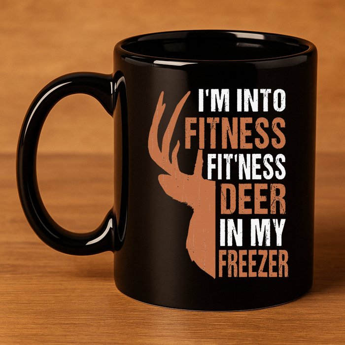 Funny IM Into Fitness FitNess Deer In My Freezer 11oz C Handle Ceramic Mug