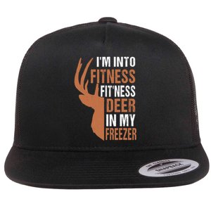 Funny IM Into Fitness FitNess Deer In My Freezer Flat Bill Trucker Hat