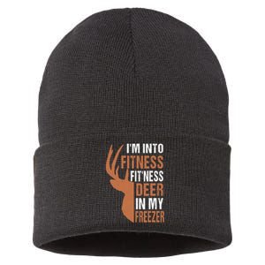 Funny IM Into Fitness FitNess Deer In My Freezer Sustainable Knit Beanie