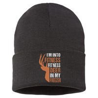 Funny IM Into Fitness FitNess Deer In My Freezer Sustainable Knit Beanie