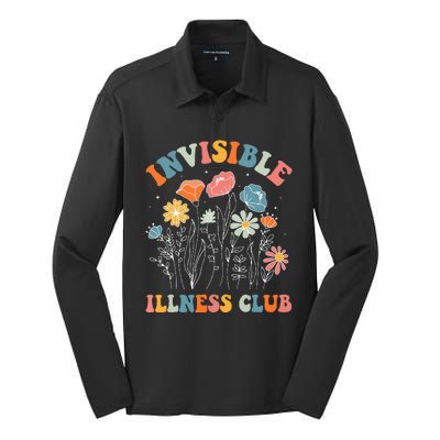 Flower Invisible Illness Club Chronic Illness Awareness Silk Touch Performance Long Sleeve Polo