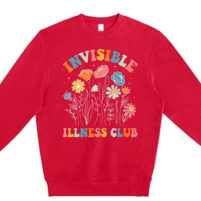 Flower Invisible Illness Club Chronic Illness Awareness Premium Crewneck Sweatshirt