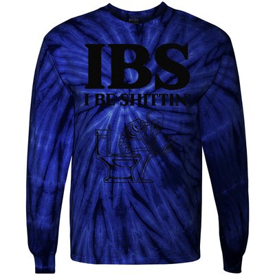 Funny Ibs I Be Shittin Skeleton Tie-Dye Long Sleeve Shirt