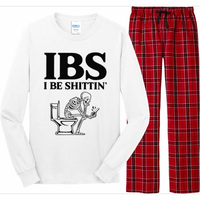 Funny Ibs I Be Shittin Skeleton Long Sleeve Pajama Set