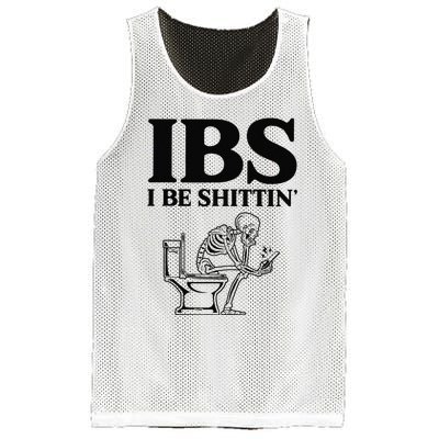 Funny Ibs I Be Shittin Skeleton Mesh Reversible Basketball Jersey Tank