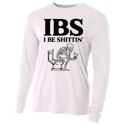 Funny Ibs I Be Shittin Skeleton Cooling Performance Long Sleeve Crew