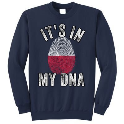 Funny ItS In My Dna Poland Flag Fingerprint Sweatshirt