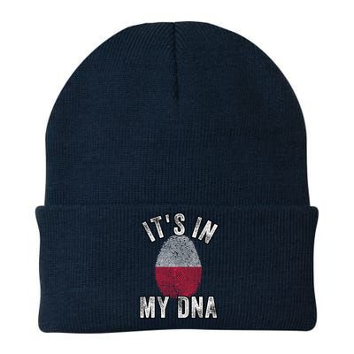 Funny ItS In My Dna Poland Flag Fingerprint Knit Cap Winter Beanie