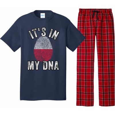 Funny ItS In My Dna Poland Flag Fingerprint Pajama Set