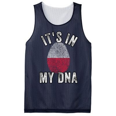 Funny ItS In My Dna Poland Flag Fingerprint Mesh Reversible Basketball Jersey Tank