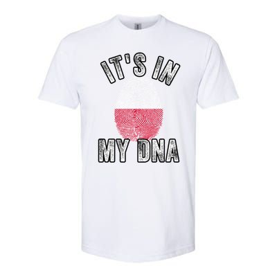 Funny ItS In My Dna Poland Flag Fingerprint Softstyle® CVC T-Shirt