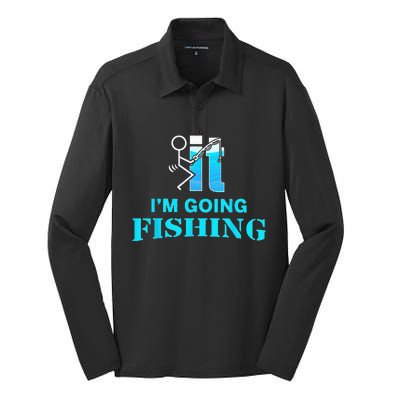 Fuck It Im Going Fishing Silk Touch Performance Long Sleeve Polo