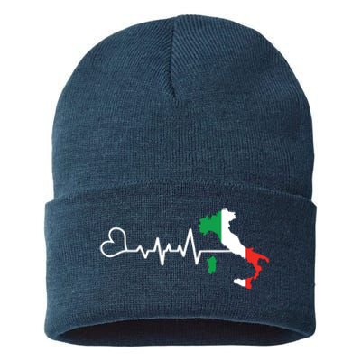 Funny Italy Italian Italia Shirts Gift For Italian Sustainable Knit Beanie