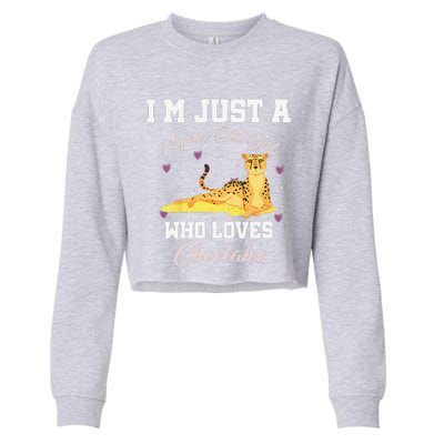 Funny Im Just 7 Year Old Who Loves Cheetahs Birthday Cropped Pullover Crew