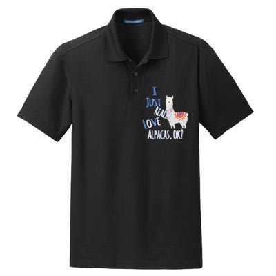 Funny I Just Really Love Alpacas Ok Cute Alpaca Dry Zone Grid Polo