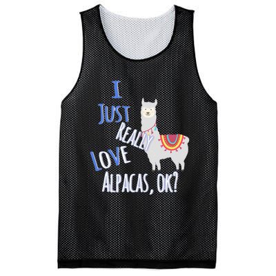 Funny I Just Really Love Alpacas Ok Cute Alpaca Mesh Reversible Basketball Jersey Tank