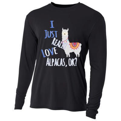 Funny I Just Really Love Alpacas Ok Cute Alpaca Cooling Performance Long Sleeve Crew