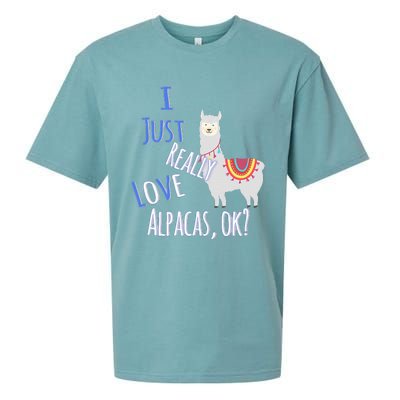 Funny I Just Really Love Alpacas Ok Cute Alpaca Sueded Cloud Jersey T-Shirt