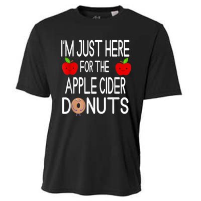 Funny I'm Just Here For The Apple Cider Donuts Apple Picking Cooling Performance Crew T-Shirt