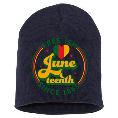 Free Ish Juneteenth Since 1865 Afro America Short Acrylic Beanie