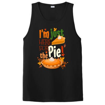 Funny I'm Just Here For The Pie Funny Thanksgiving Pumpkin Pie PosiCharge Competitor Tank