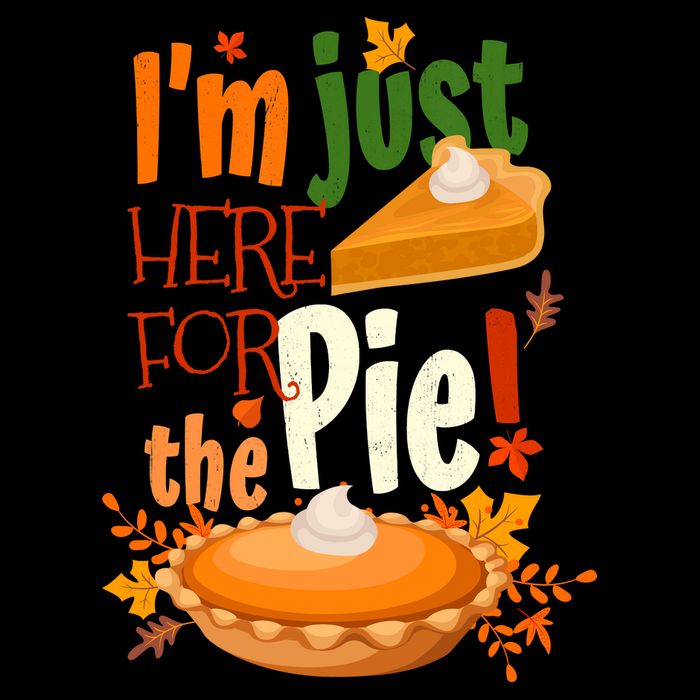 Funny I'm Just Here For The Pie Funny Thanksgiving Pumpkin Pie Cropped Pullover Crew