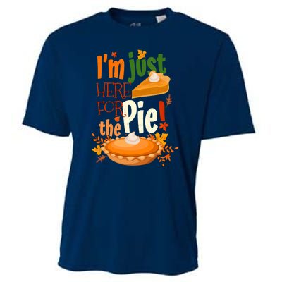 Funny I'm Just Here For The Pie Funny Thanksgiving Pumpkin Pie Cooling Performance Crew T-Shirt