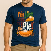 Funny I'm Just Here For The Pie Funny Thanksgiving Pumpkin Pie Cooling Performance Crew T-Shirt