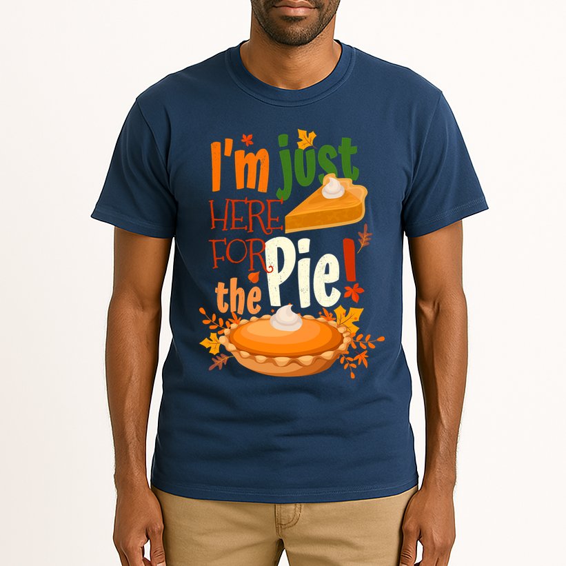 Funny I'm Just Here For The Pie Funny Thanksgiving Pumpkin Pie Tall T-Shirt