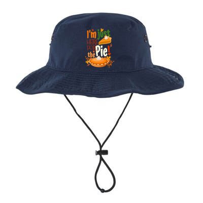 Funny I'm Just Here For The Pie Funny Thanksgiving Pumpkin Pie Bucket Hat