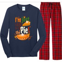 Funny I'm Just Here For The Pie Funny Thanksgiving Pumpkin Pie Long Sleeve Pajama Set