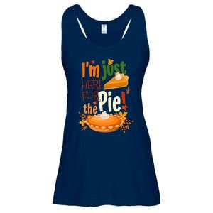 Funny I'm Just Here For The Pie Funny Thanksgiving Pumpkin Pie Ladies Essential Flowy Tank