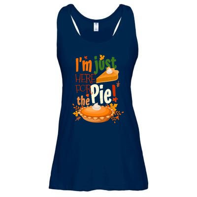 Funny I'm Just Here For The Pie Funny Thanksgiving Pumpkin Pie Ladies Essential Flowy Tank