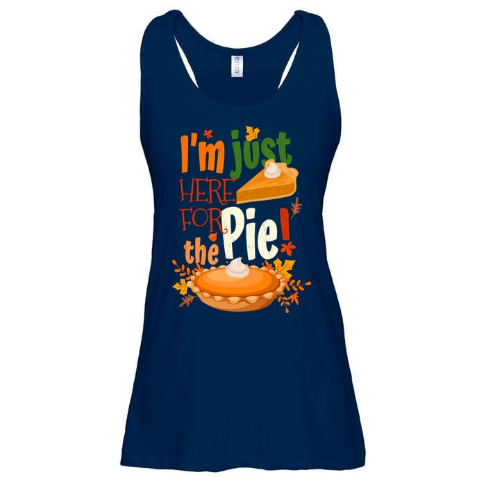 Funny I'm Just Here For The Pie Funny Thanksgiving Pumpkin Pie Ladies Essential Flowy Tank