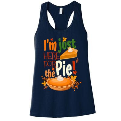 Funny I'm Just Here For The Pie Funny Thanksgiving Pumpkin Pie Womens Tank Top